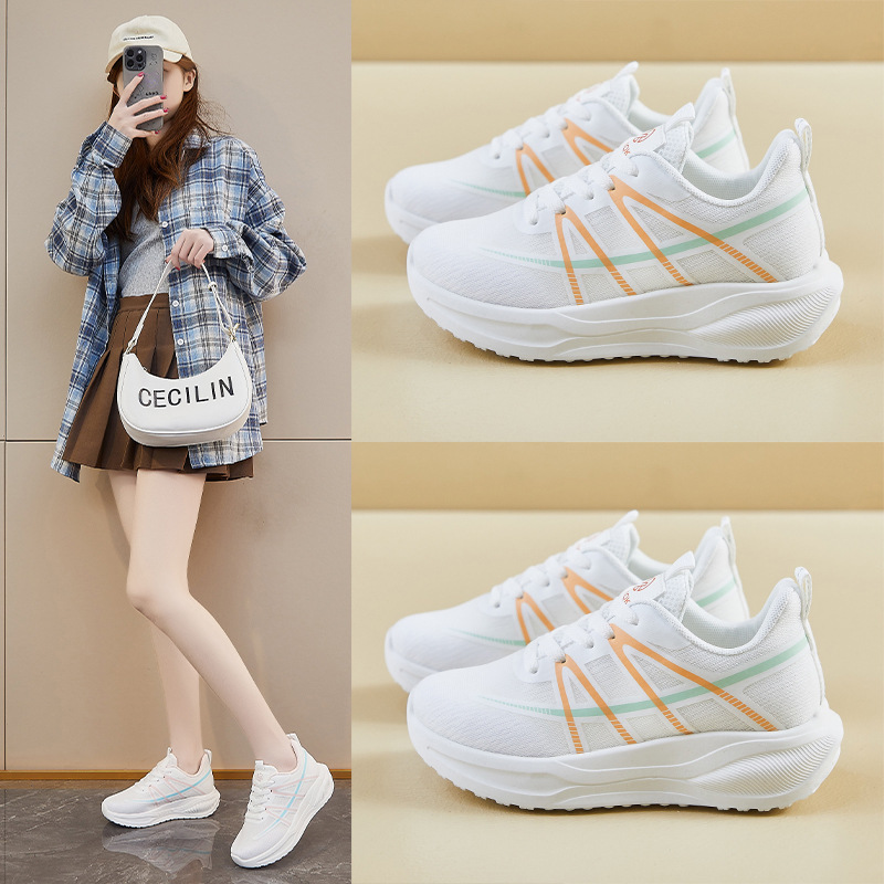 free shipping comfort running shoes women sports trainers white pink orange black elasticity outdoor sports runner sneakers fashion