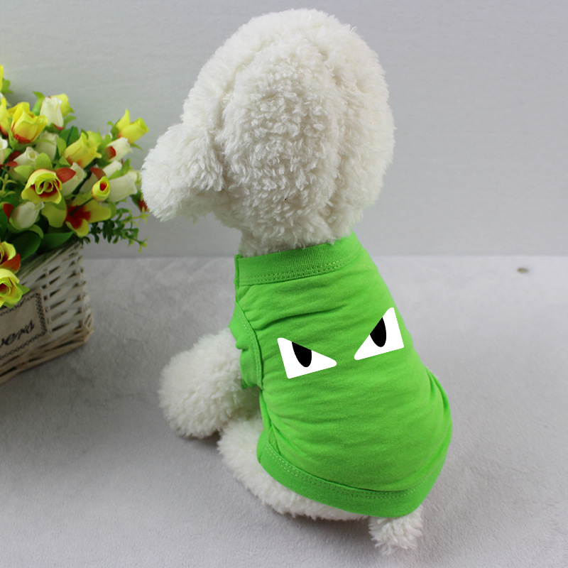 Dog Shirts Cat Apparel Simple Solid Color with Handsome Eye Print, Lightweight and Breathable Pet T-Shirts, Summer ClothesVest for Dogs Puppy Boy Girl