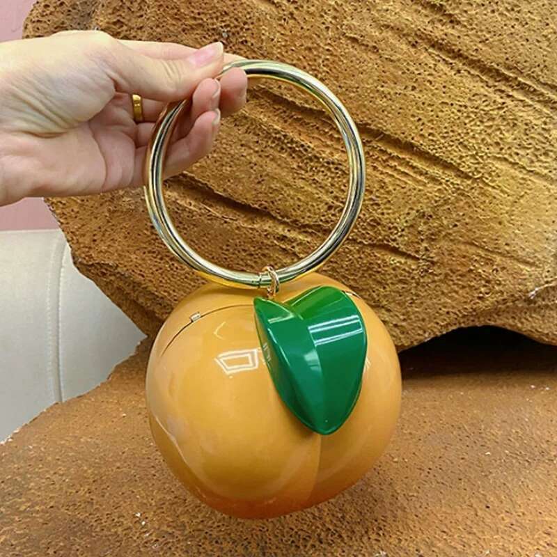 New Yellow Peach Design bags designer handbags Handbags Acrylic Box Clutch Evening Party Purse Cute Chains Shoulder Crossbody Bag