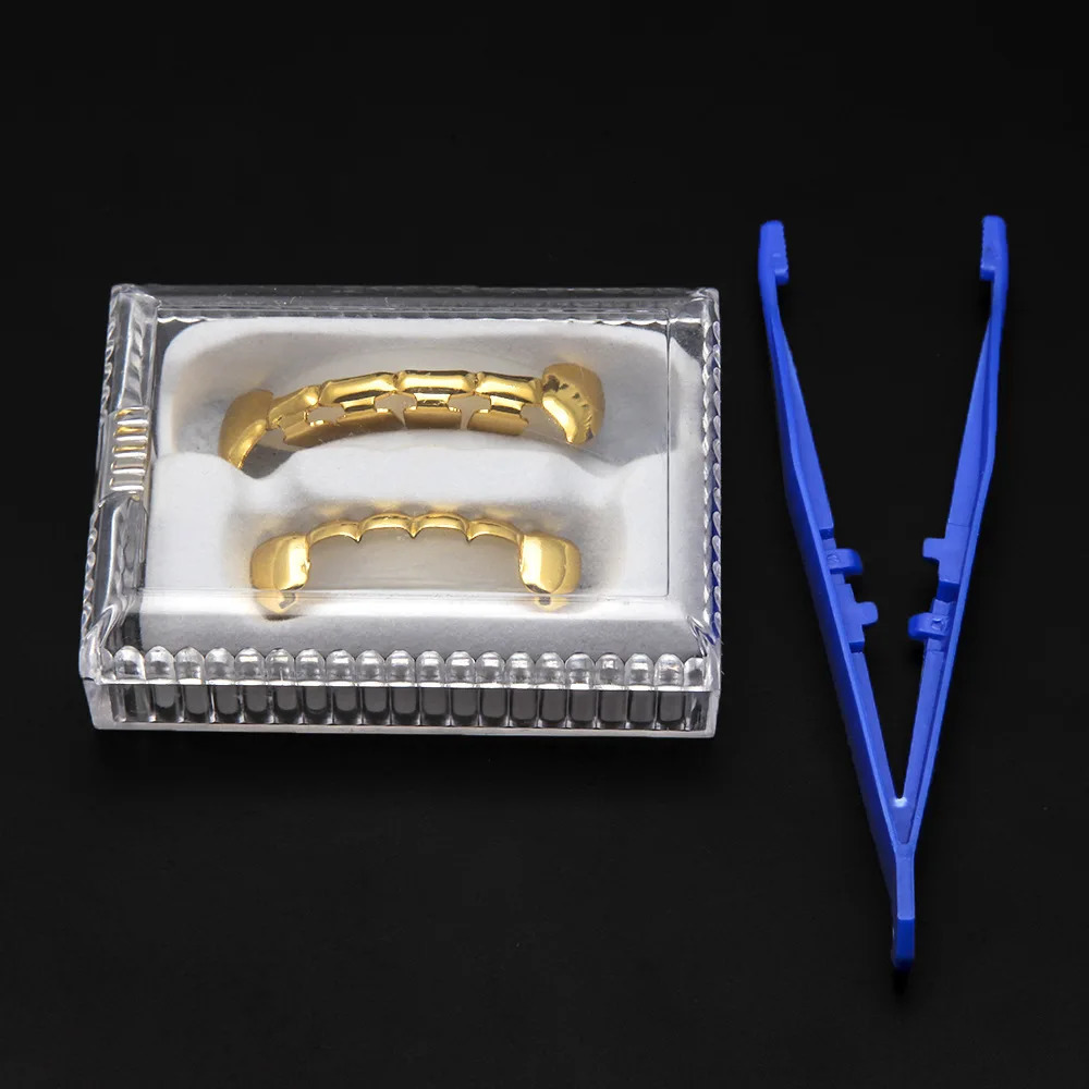 Full CZ Bling Teeth Top Bootom Dental Mouth Punk Teeth Caps Cosplay Party Tooth Rapper Hip Hop Jewelry TG011 250220