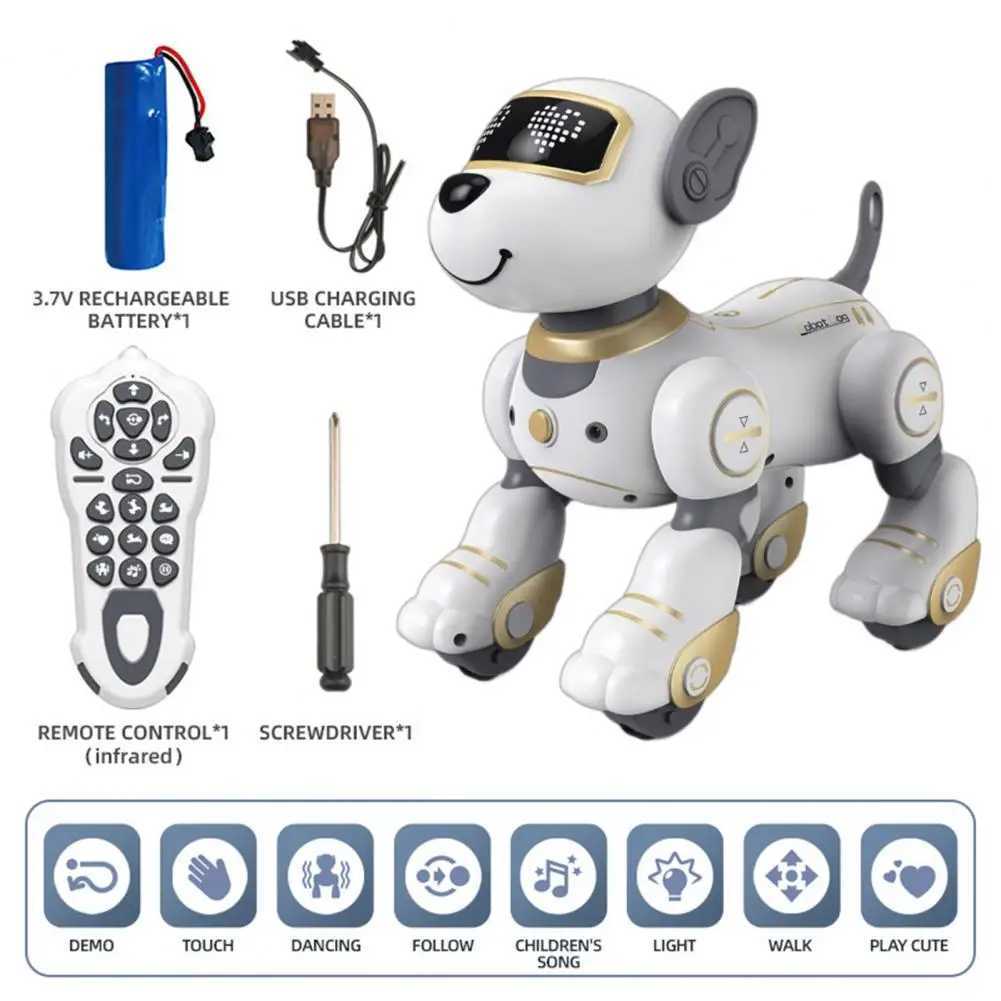 Singing Robot Dog Remote Control Robot Dog Toy for Toddlers Touch-sensing nt Puppy with Programming Abilities for Boys Y250226