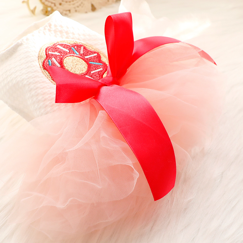 New Summer Dress Designer Dog CLothes Lovely Donut Pattern Cat Puppy Tutu Dress for Princess