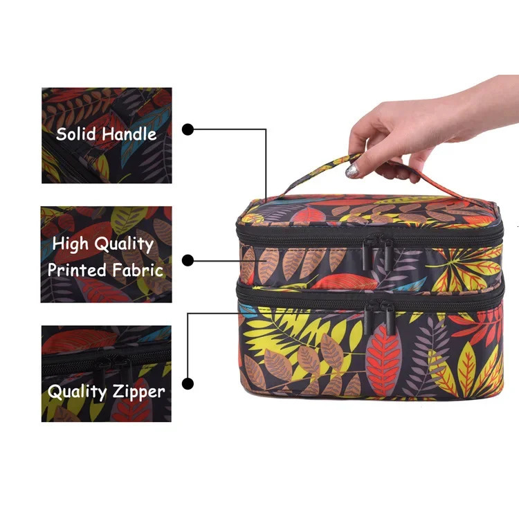 30 Grids Nail Polish Storage Bag Double Layer Manicure Sets Bag with Handle for Nail Varnish Essential Oil for Travel 250221
