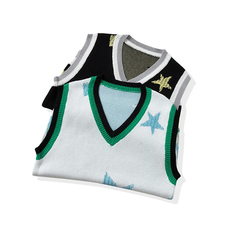 A Mesh Vest Sleeveless Sweaters Men Autumn Streetwear Knitted Hip Hop Pullover Vests Top Harajuku Couple 250225