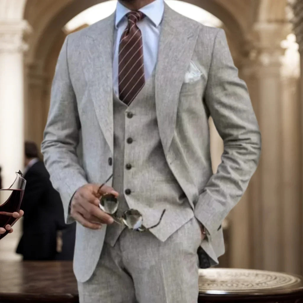 Mens regular set fashion 3-piece jacket vest and pants set elegant evening dress set wedding business classic clothing jacket 250224
