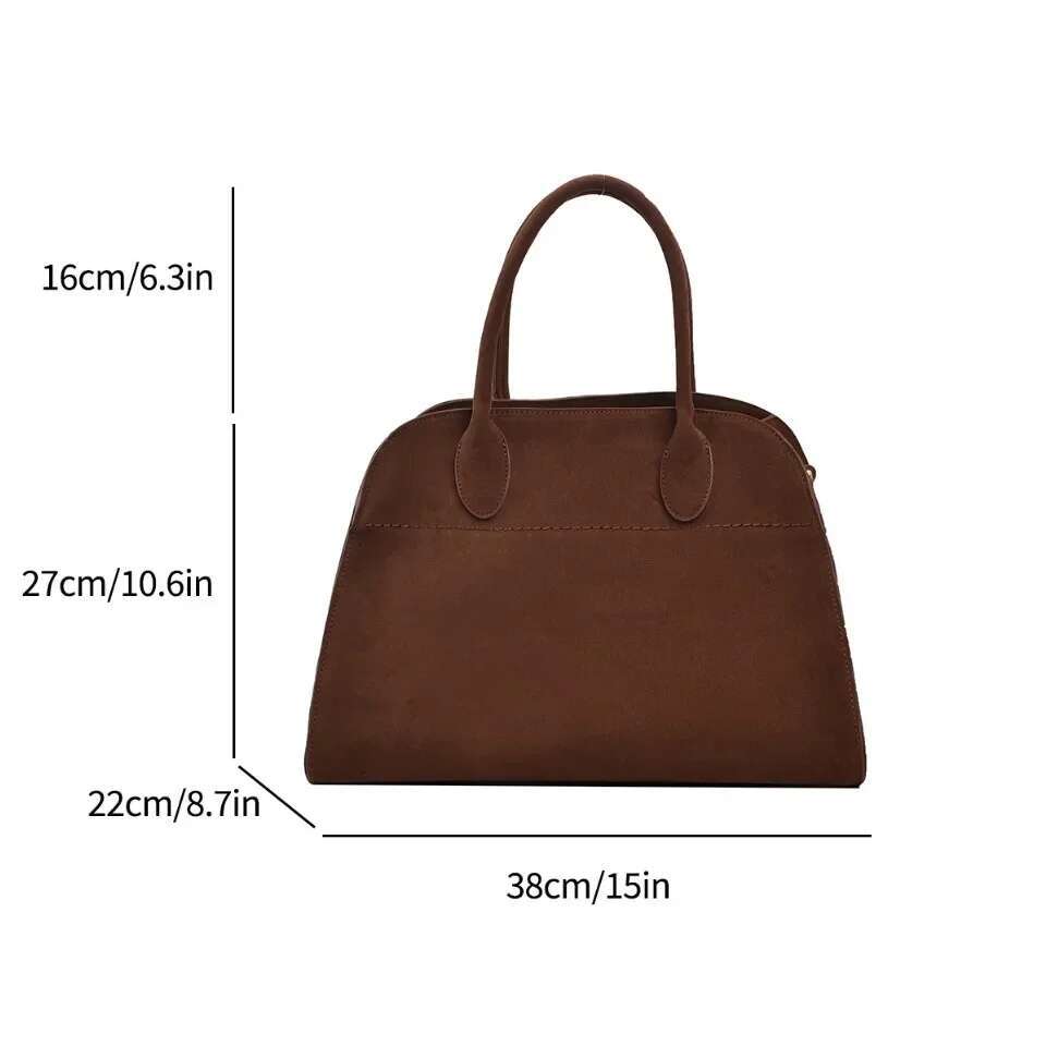 VONMONAN Ladies' Top-Handle Bag High-End Design Vintage Commute Handbag For Autumn Winter Faux Suede Casual Tote Shoulder Bags