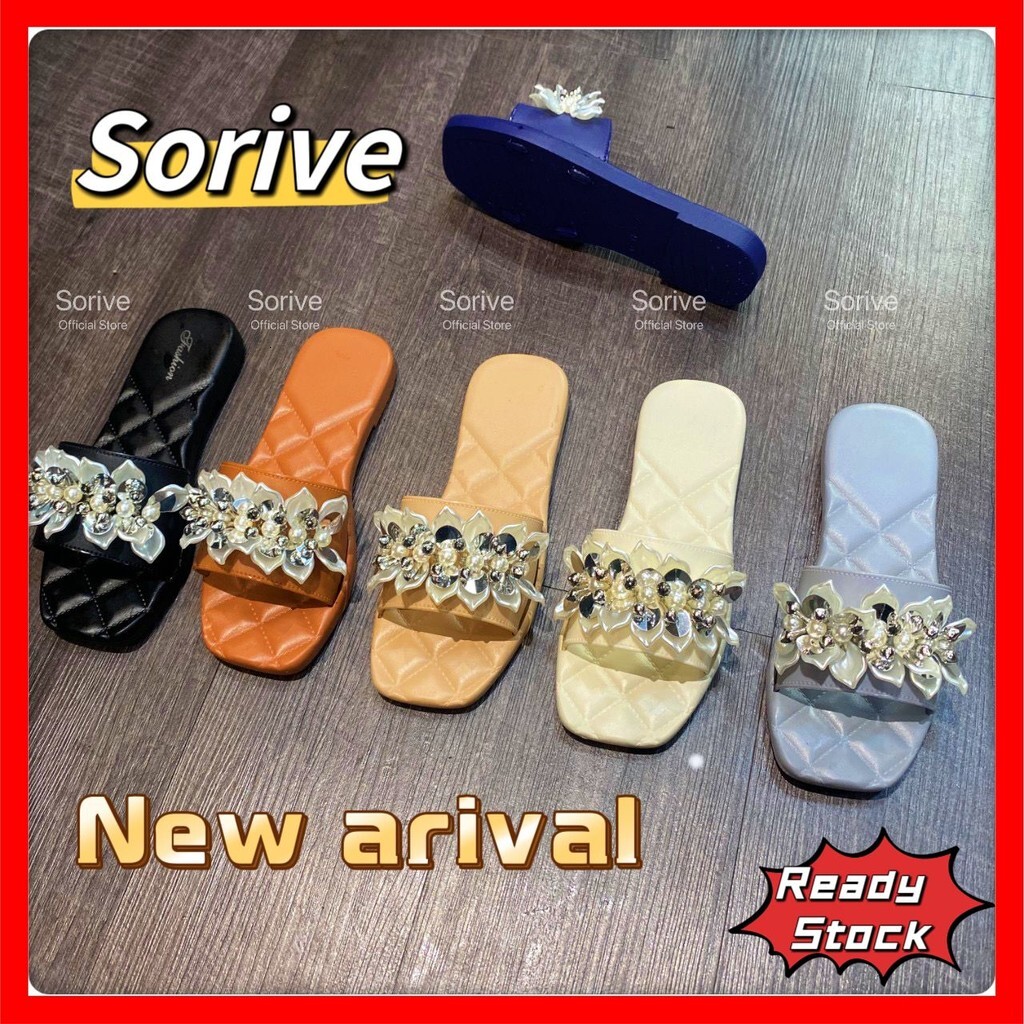 Selipar Women Casual Slippers Wer Summer Soft Sole Flip Ps Rainbow Colour Kasut Perempuan Wanita Shoe