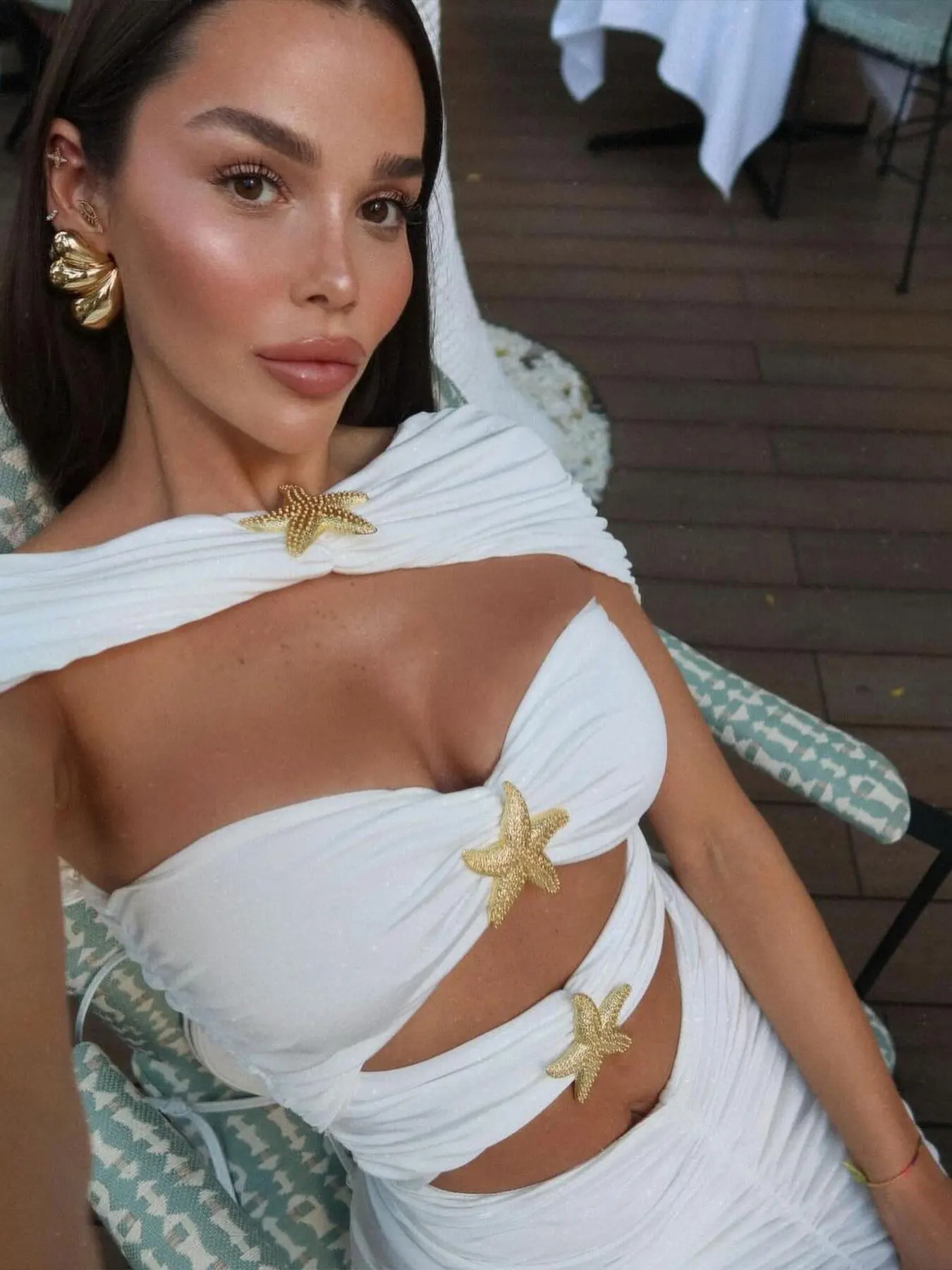 3 Pcs Swimwear with Skirt Cut Out Bathing Suit Summer Women Elegant Cover Up Slim Long Dress Lady Eveing Robe Party Dress 250225