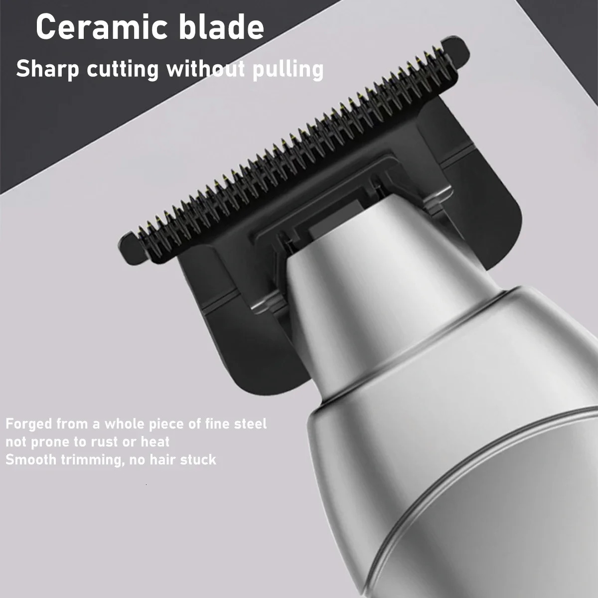 Professional Mens Hair Clipper DLC T-Blade Full Metal with Base Charger Zero Gapped Low Noise Hair Trimmer Finishing Machine 250226