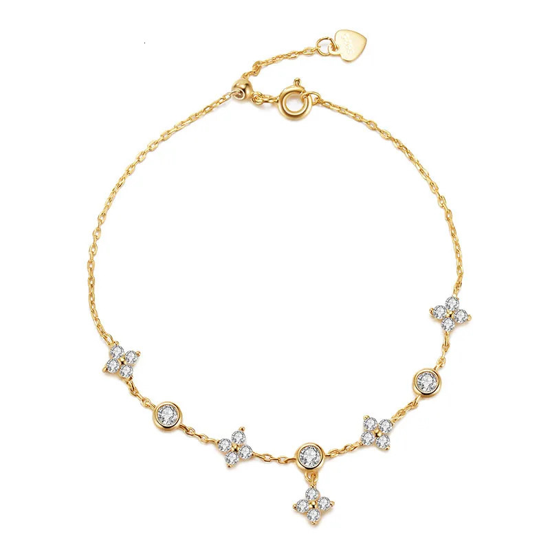 925 Sterling Silver Inlaid Zircon Delicate Flower Ornament Bracelet for Women Korean Temperament High Quality Jewelry Gift 250226