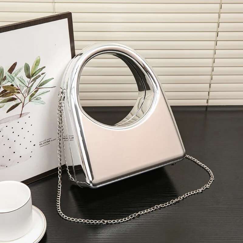 Golden Acrylic Glossy Box Evening Party Fashion Women's Small Square Crossbody Bag totes handbags women