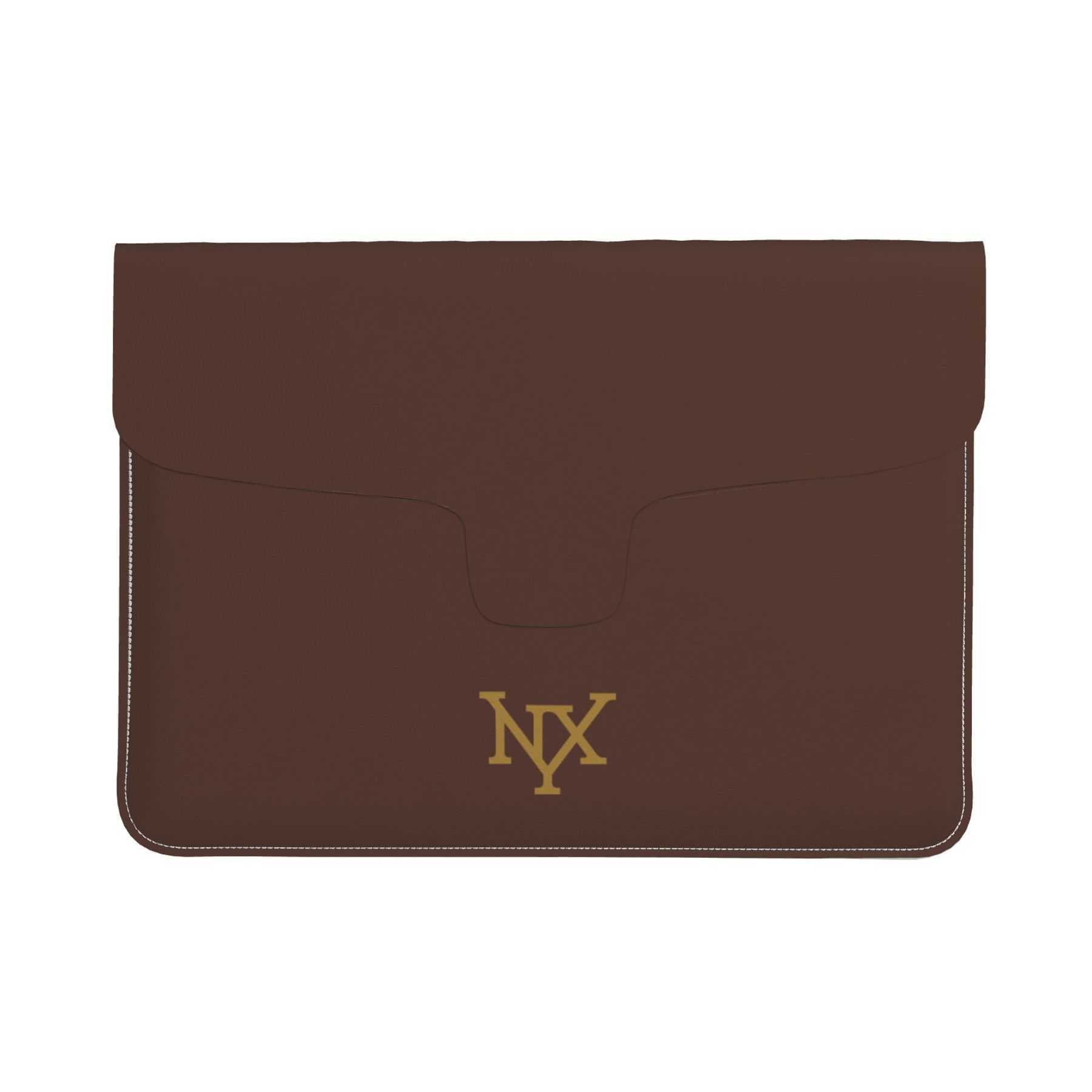 NXY Solid Color Leather Laptop Case Men Envelope Computer Bag Portable Ultra Thin PU Leather Notebook Cover Office Travel Business Organizer Bag Hip