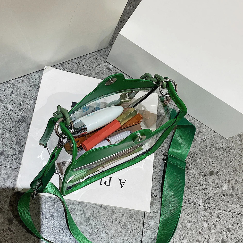 Designer Bag Women Clear Fashion Shoulder Bag Stadium Approved Handbags PVC Transparent Underarm Ladies Adjustable Straps Crossbody Bags