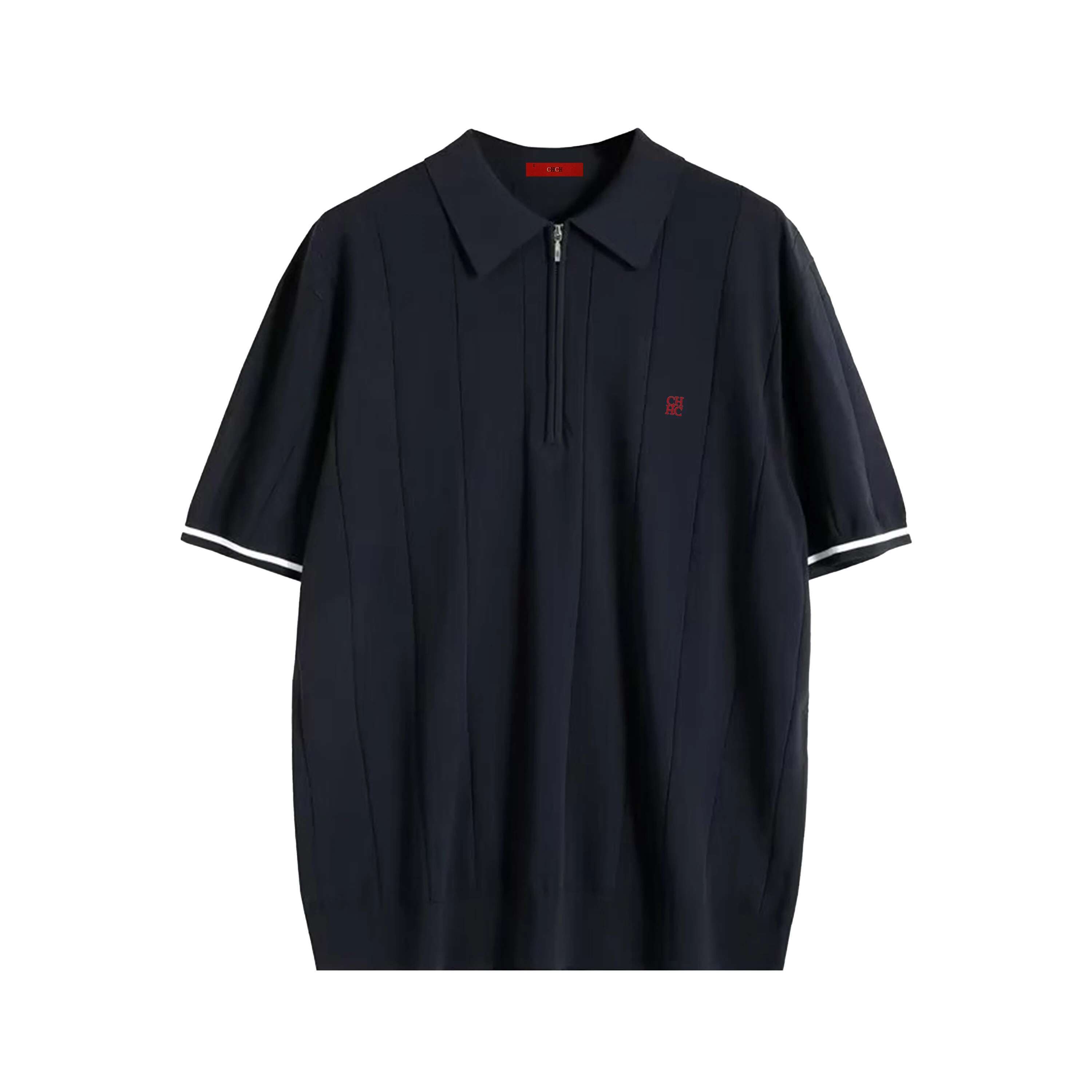 New Summer Ribbed Knit Shirt For Men Breathable And Cool Brand Quality Mens Textured Polo Shirts