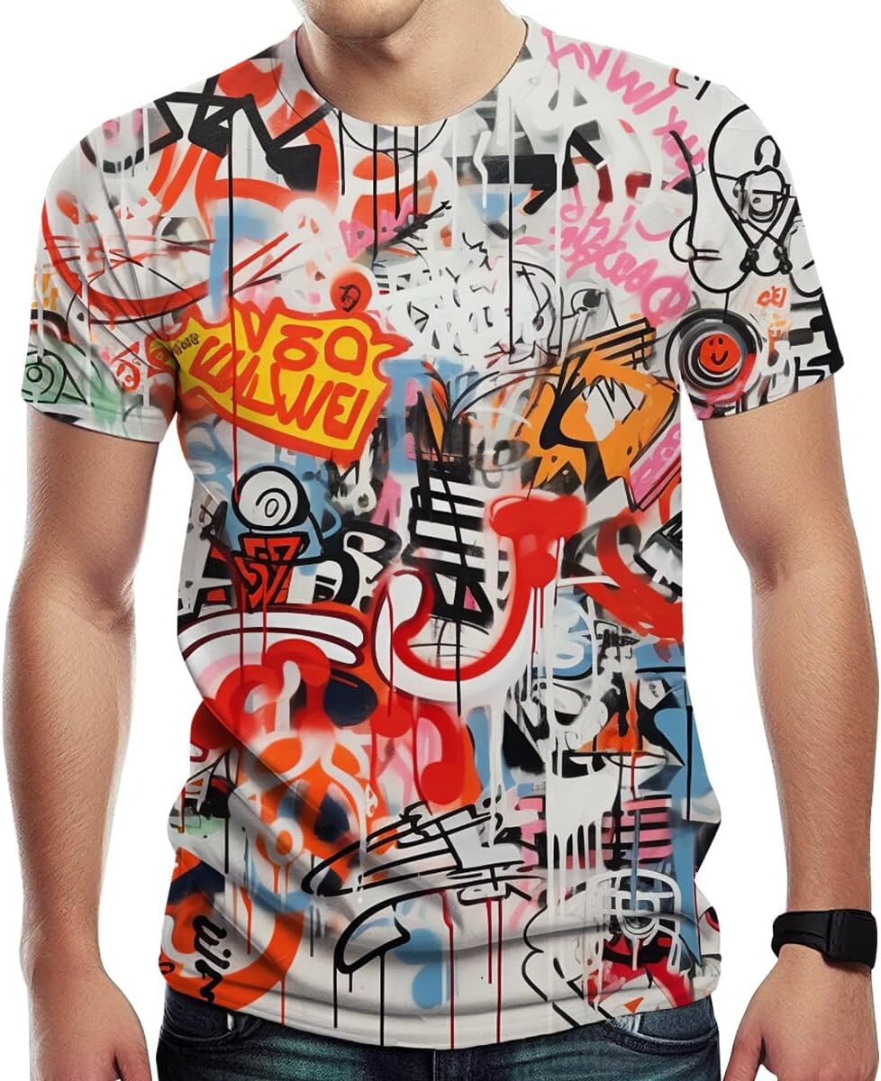 Mens T shirt Mens Hip Hop Hipster Crew Neck Short Sleeve T-Shirt tee Casual tops summer clothes cool