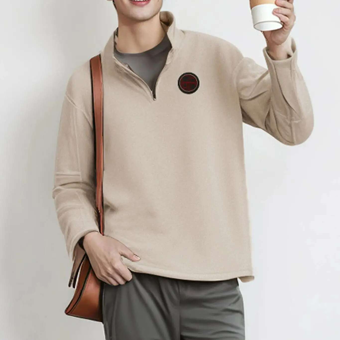 CHCH Brand Quality Thicken Warm Fleece For Men Zipper Neck Pullover Men's Sweatshirt Stand Collar Mens Jacket