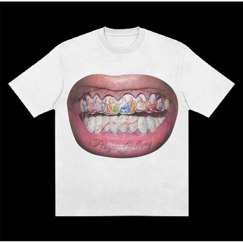 Summer Y2K men t shirts vintage Harajuku Gothic print pattern Hip Hop women Streetwear oversize Tops Punk Cotton Loose Tees 250218