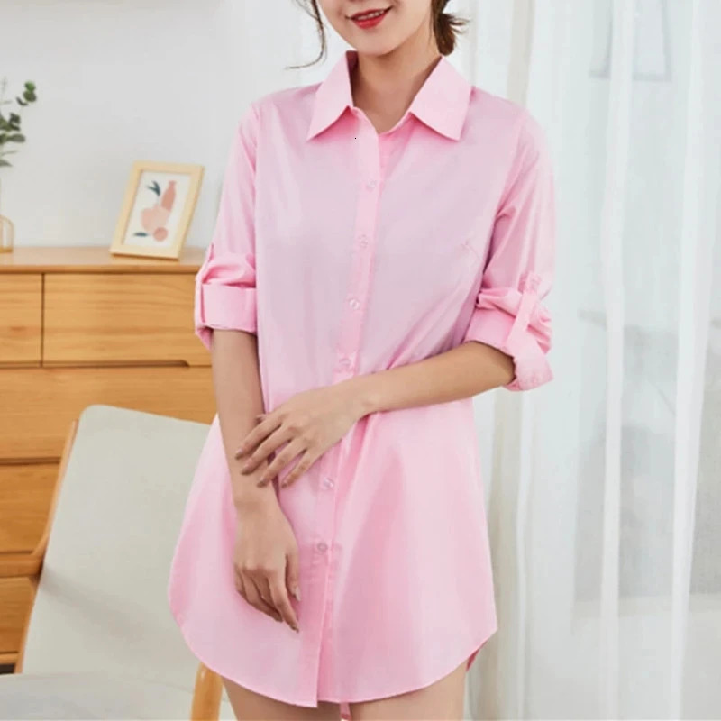 Spring Shirts Women White Shirt Women Long Sleeve Shirts Women Pink Blouse Tops Office Lady Long Oversize Blouses OL 250226