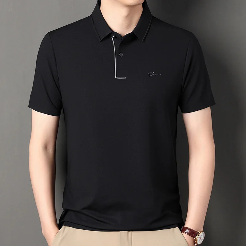 High end polo shirt comfortable and breathable T-shirt mens short sleeved fashionable and handsome embroidered and casual 250225