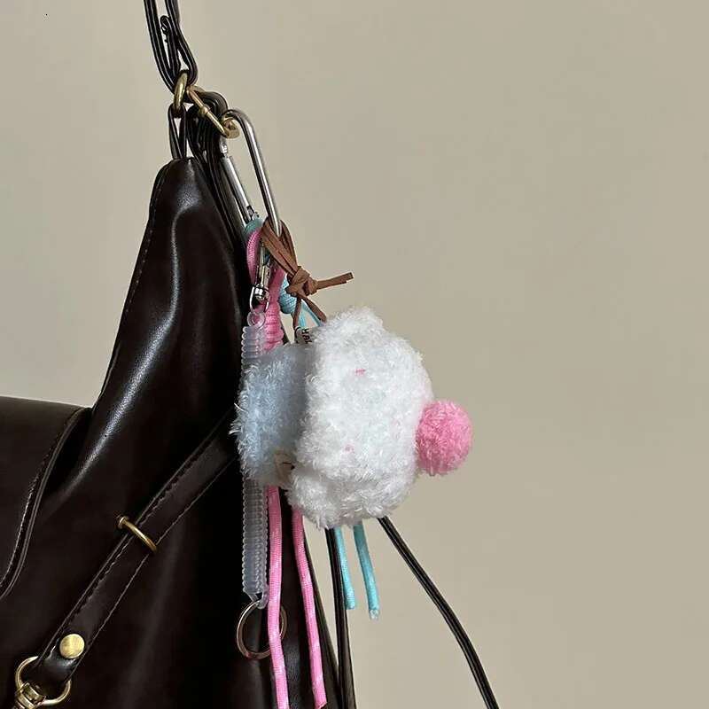 Retro Cake Key Chain Stereo Milk Tea/Sand/Cake Plush Couple Lovely Schoolbag Decoration Pendant