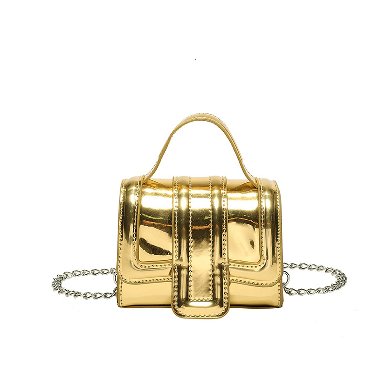 2025 new chain women's shoulder Korean version fashionable patent leather mirror handbag stylish mini crossbody bag for women #swissmilitary