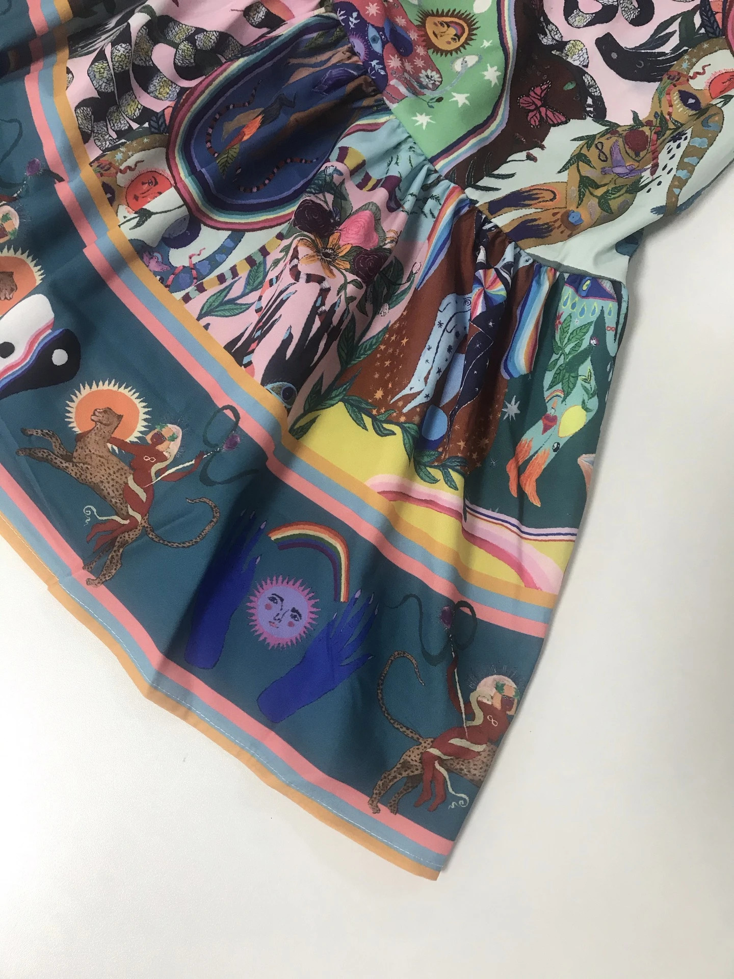 Elegant Womens Long-sleeved Lapel Button Shirt Mini Dresses Spring Summer Female Fashion Printed Lace-up Ruffled A-line Dress 250225