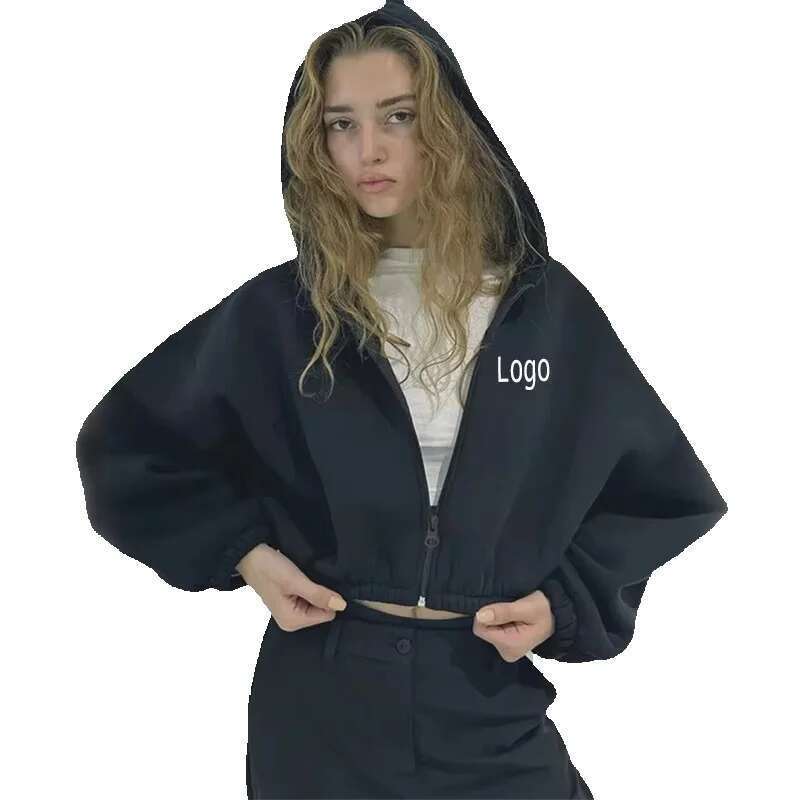 RUIQUWIN Custom Women's Spring And Autumn New Casual Jacket Sexy Short High Quality Sweatshirt Hoodie