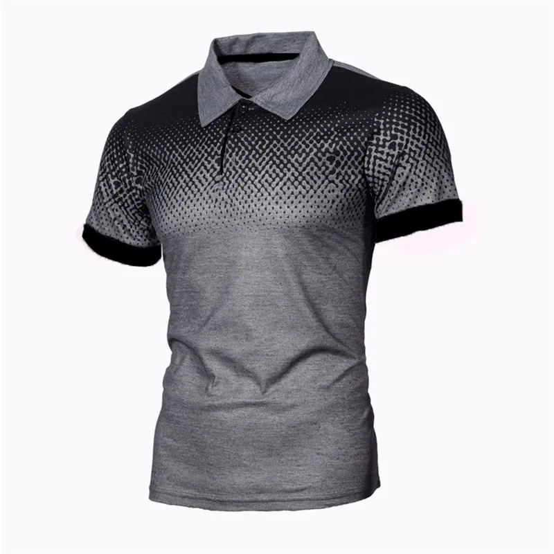 Men Polo Men Shirt Short Sleeve Polo Shirt Print Polo Clothing Summer Streetwear Casual Fashion Men tops 250225