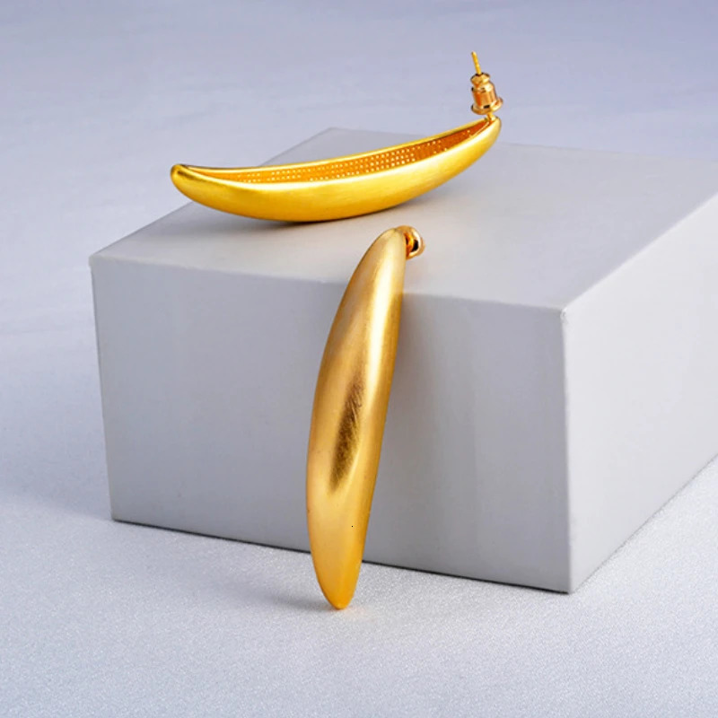 Exaggerated Personality Women Plated 24K Gold Long Earrings Jewelry Simple Fashion Party Anniversary Holiday Gift 250225