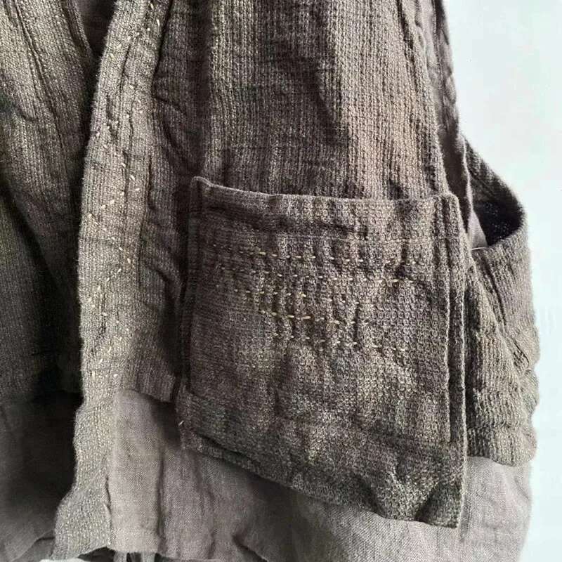 Cotton En Vests Spring Designal Tanks Tops Women Vintage Sleeveless Blouse Casual Irregular Lace Up Fake Two Ed Blusas