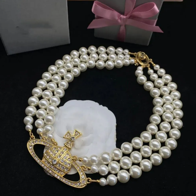 Women Jewelry Metal Fashion Designer Pearl necklace Gold Necklace Exquisite accessories Festive exquisite gifts