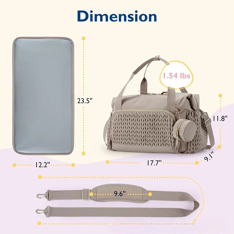 Mommy Diaper Bag Baby Stroller Organizer Backpack Large Capacity Outdoor Travel Maternity Bag with Insulated Pocket Changing Pad 250226