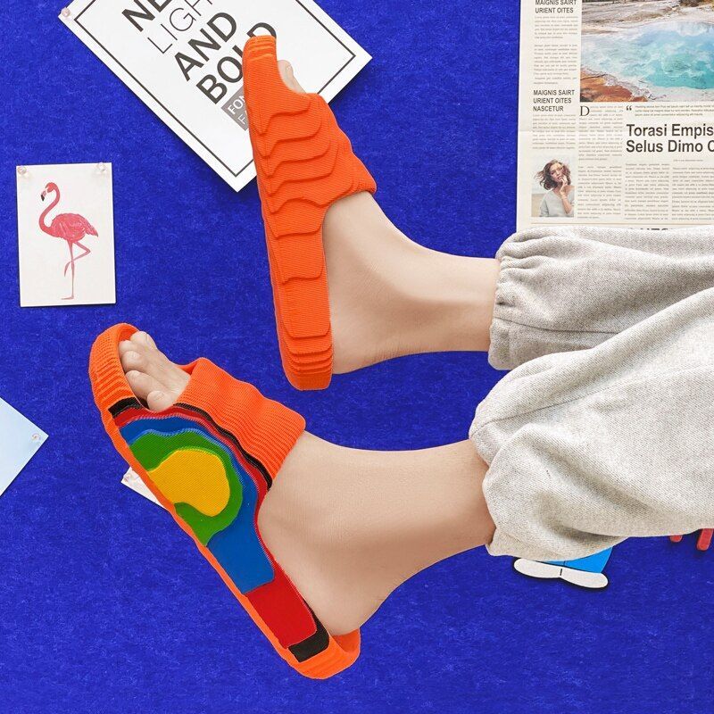 Hot11summer Men Women Outdoor Beach Thick Bottom Indoor Bathroom Non-slip Slippers Parent-child Shoes Sandals 2025 New