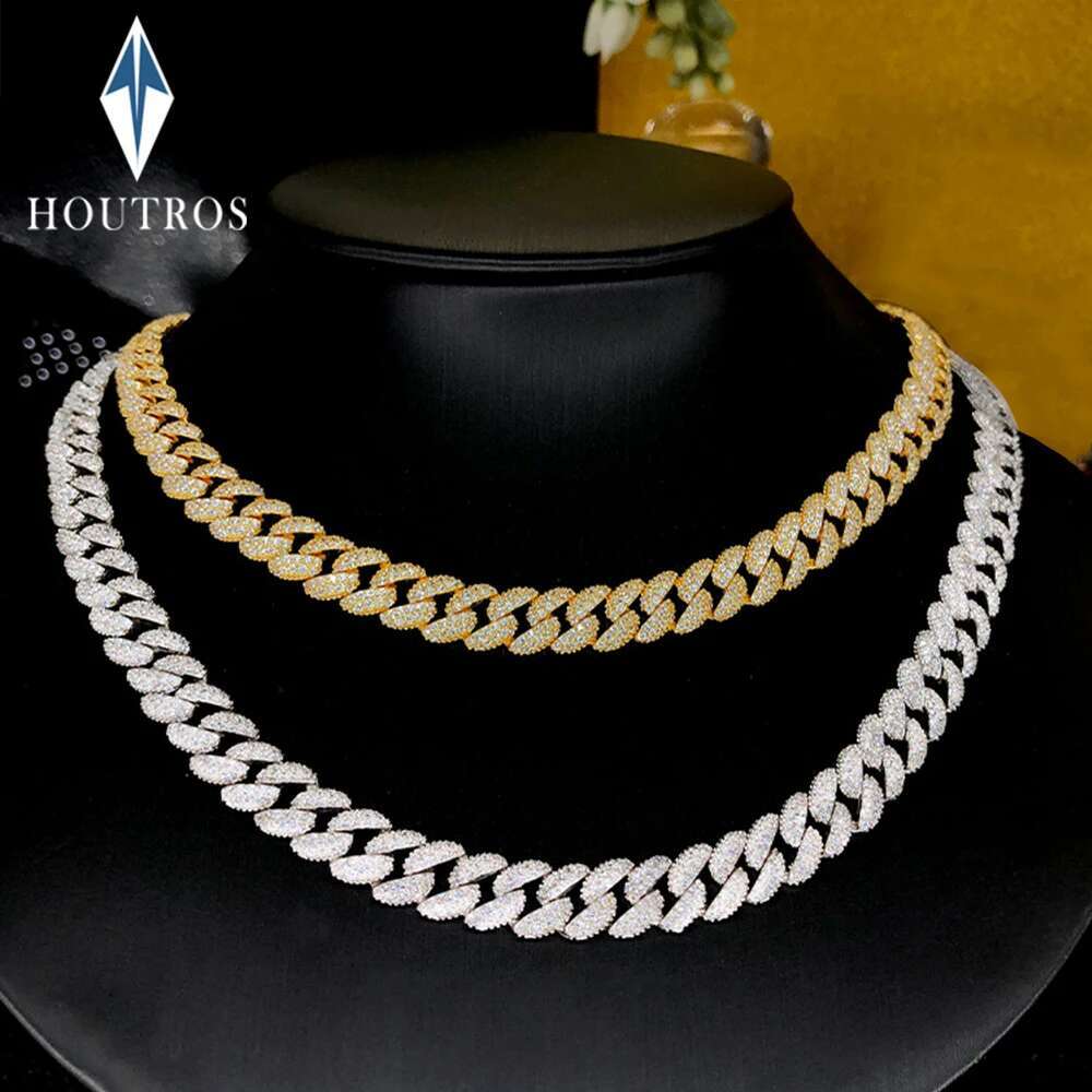 8mm Hip Hop Cuban Zircon Necklace For Men Women Unisex Sterg Sier Cubic Zirconia k Chain Party Jewelry Wholesale