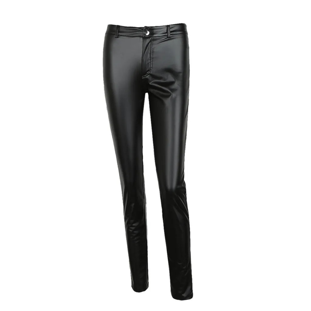 Sexy Black Leather Pants High Stretchy PU Leggings Womens High Waist Skinny Tights Elastic Butt Lifting Motro Biker Trousers 250226