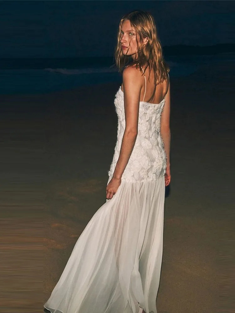 Elegant 3D floral party dress for women strapless backless hip bag patch work pleated evening dress for women spring womens dress 250225