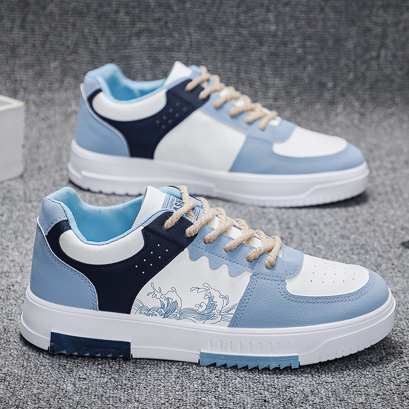 Spring new breathable comfy white men's trend all match thick sole sports casual hot board fashion shoes