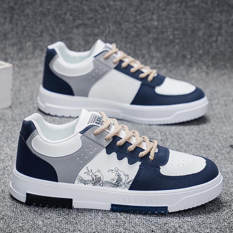 Spring new breathable comfy white men's trend all match thick sole sports casual hot board fashion shoes