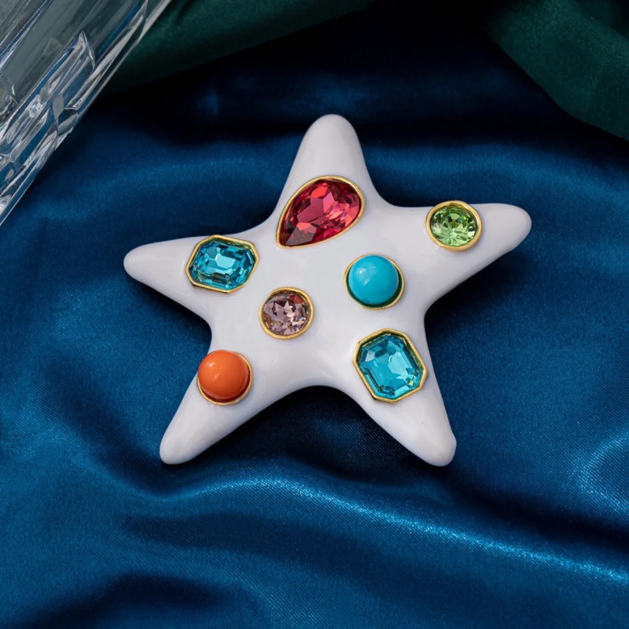 European and American Foreign Trade Fashion Trend Starfish Franc Series Brooch 250225