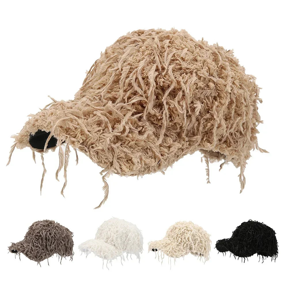 2024 Autumn Winter Warm Plush Baseball Cap Men Women Imitating Turkey Feathers Fashion Thick Baseball Hat Tassel ed Cap 250221