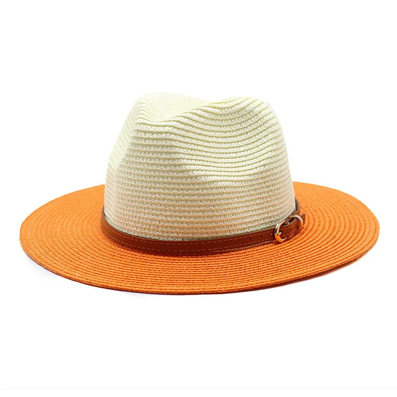 Straw hat two-color gradient sun hat outdoor sun hat straw hat seaside sunscreen beach hat sun hat various accessories wholesale 250218