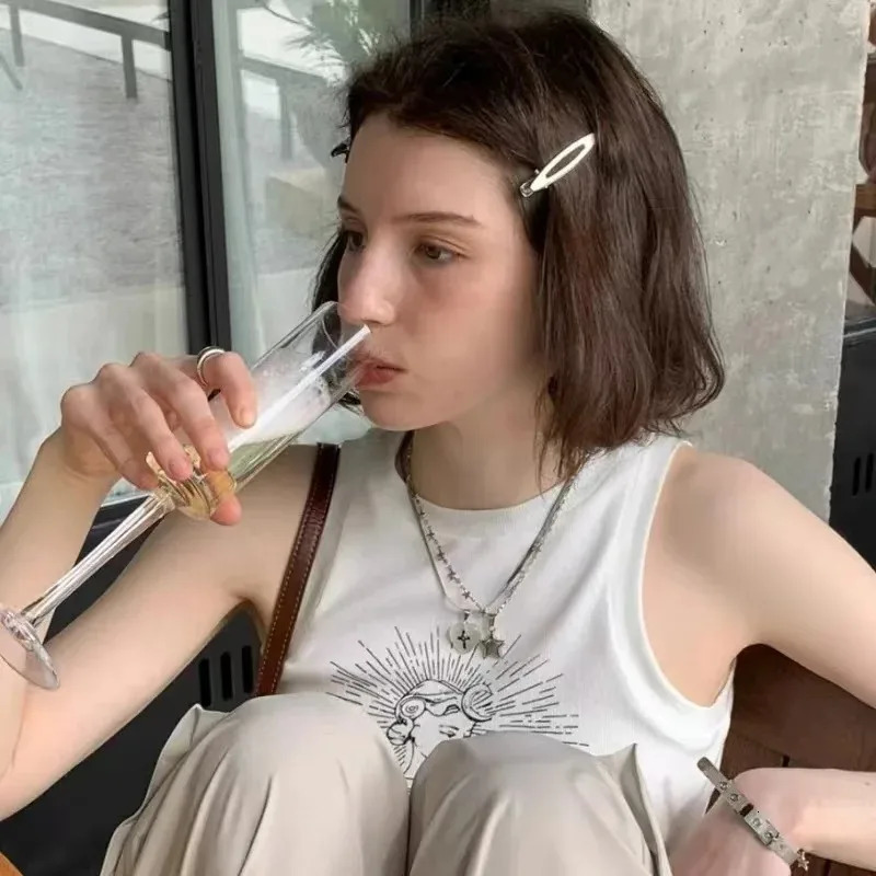 24PcsSet Y2K Silver Metal Hairpins for Women Girls Star Hair Clip Multiple Styles Seamless Duckbill Accessories 250218