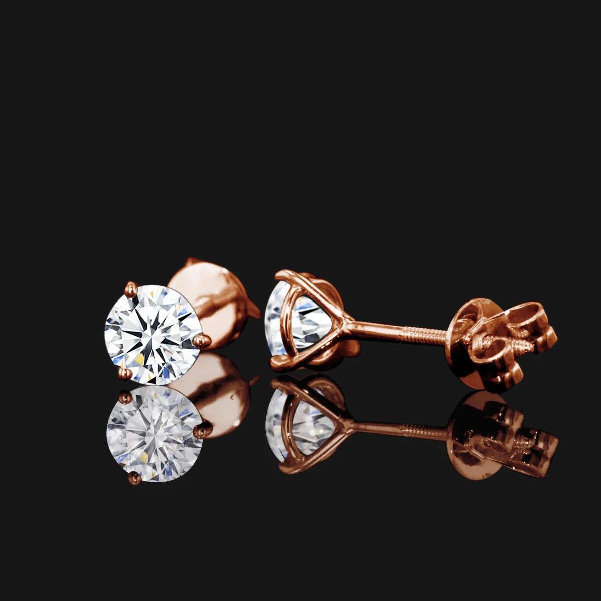 100% Sterg Sier 2 Carat 8.0mm D Color Moissanite Stud Earrings For Women Top Quality Sparkg Wedding Jewelry