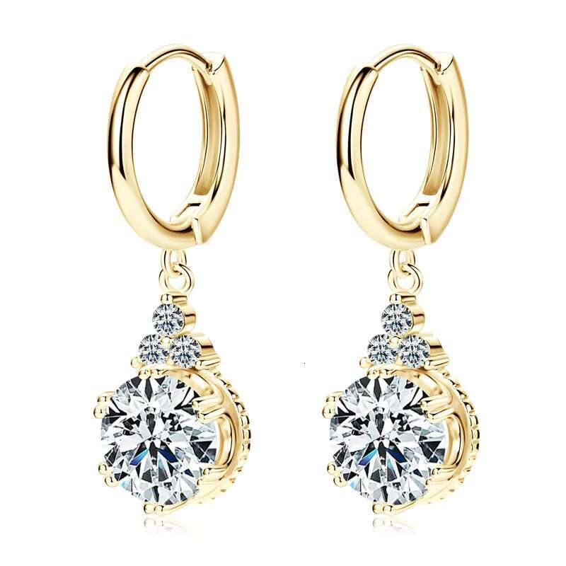 Lnngy Brilliant 6.5mm-8mm Moissanite Dangle Earrings For Women Sterg Sier Drop Earring Wedding Engagement Party Jewelry