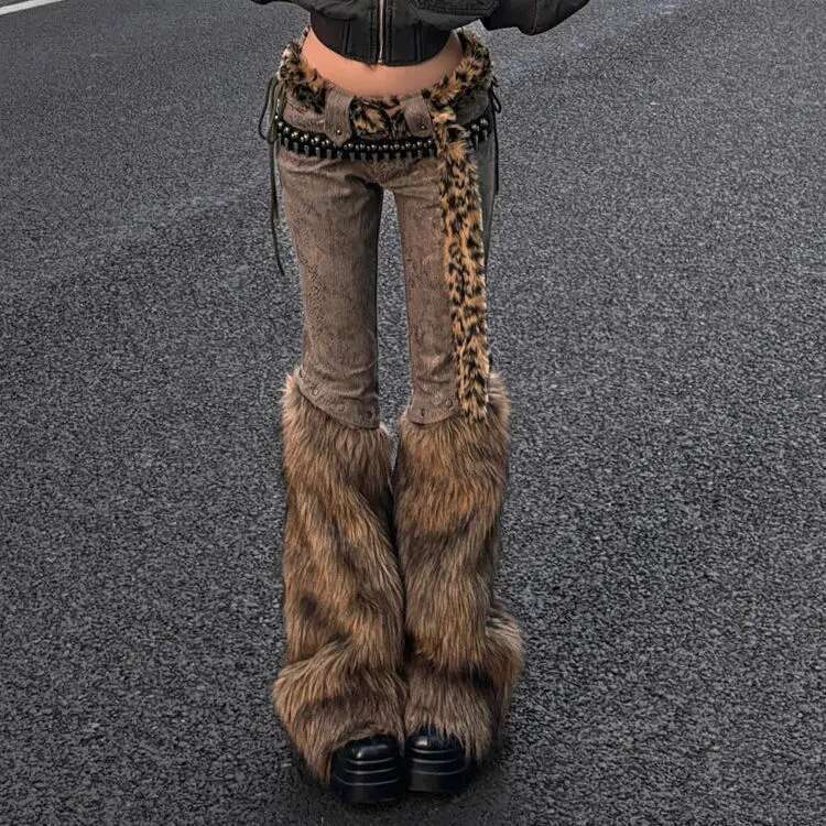 MDNG American Retro Raw Edge Micro-Flared Millennial Fashion High Street Jeans Haruku Hip Hop Y2k Trousers Vintage Clothes