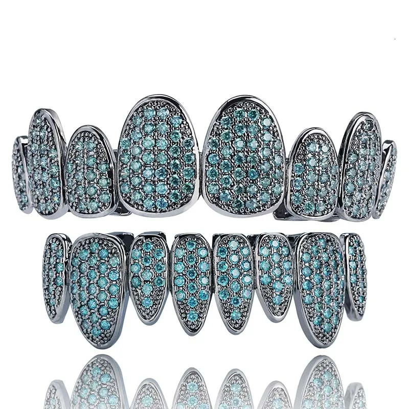 Teeth Set for Unisex Top Bottom Mouth Silver Color Teeth Grills Tooth Cap Removable Dental Fashion Body Jewelry 250220