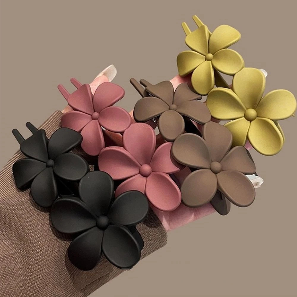 Frosted Flower Hair Clip Claws Matte Claw Clips For Women Girls Thin Thick Curly Kids Accessories Barrettes 250218