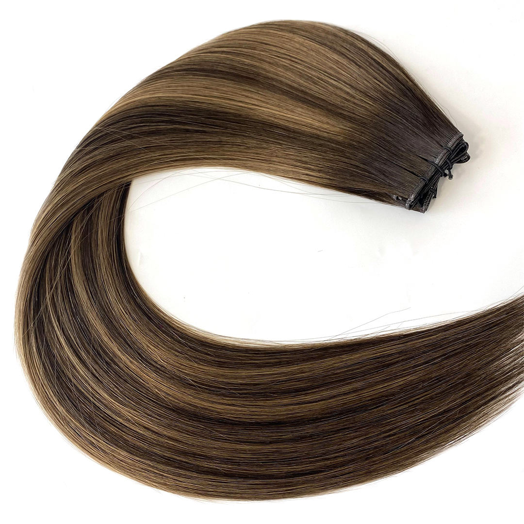 Top Quality Genius Weft European Human Hair Balayage color Invisible Mini Weft in Hair Extensions 100g