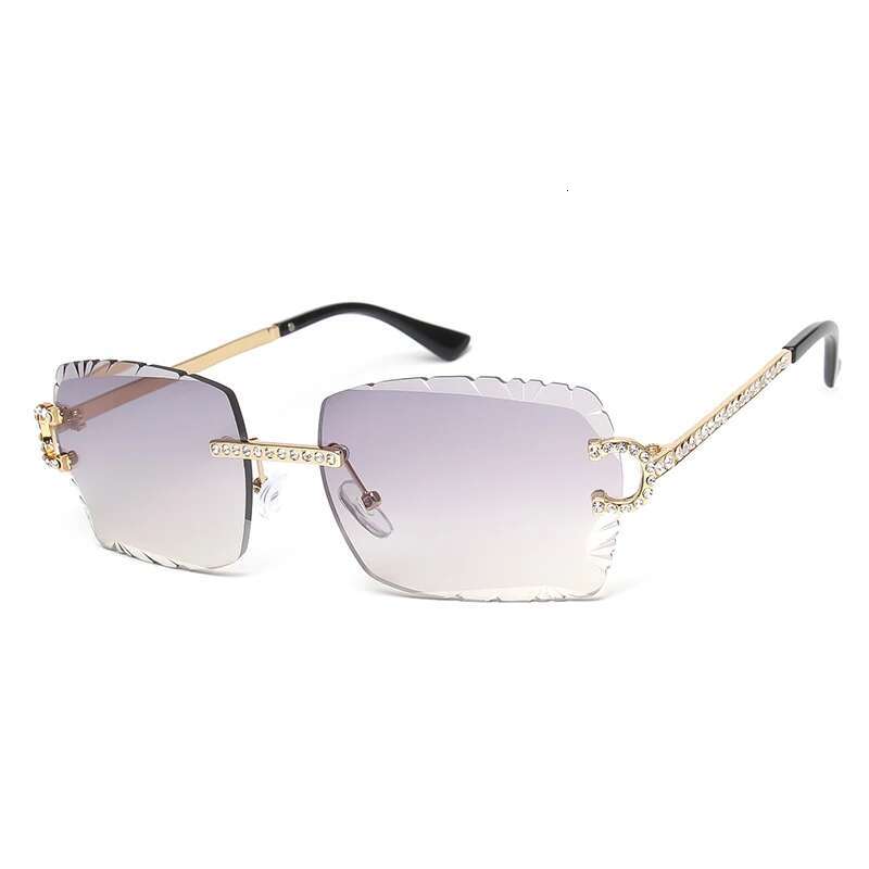 Fashion Rimless Dia Sunglasses Brand Design Women Small Square Metal Sun glasses Shades UV400 Eyewear Gafas De Sol