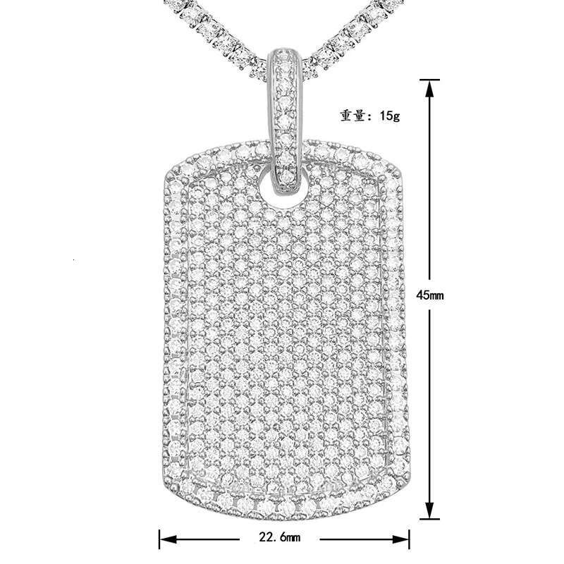 Hip Hop Iced Out Zircon Square Men Jewelry Bg Geometric Necklace Pendant Plated 16K Gold Birthday Gift